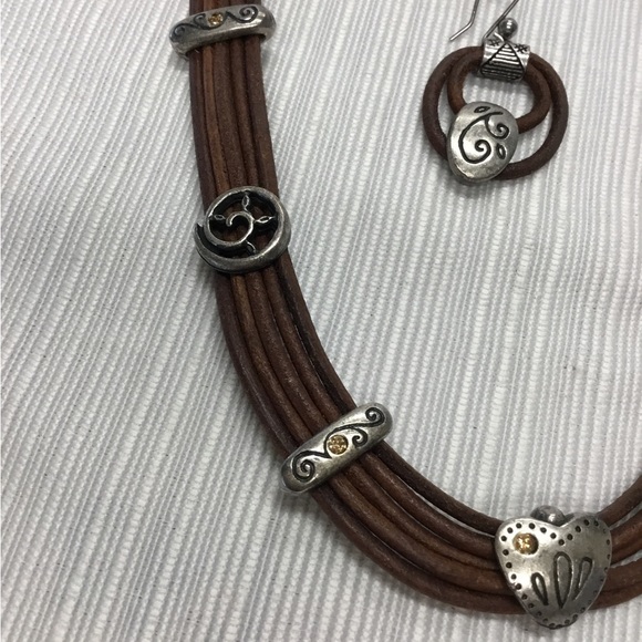 Chico’s Brown & Silver Necklace & Earrings Set - Picture 6 of 7